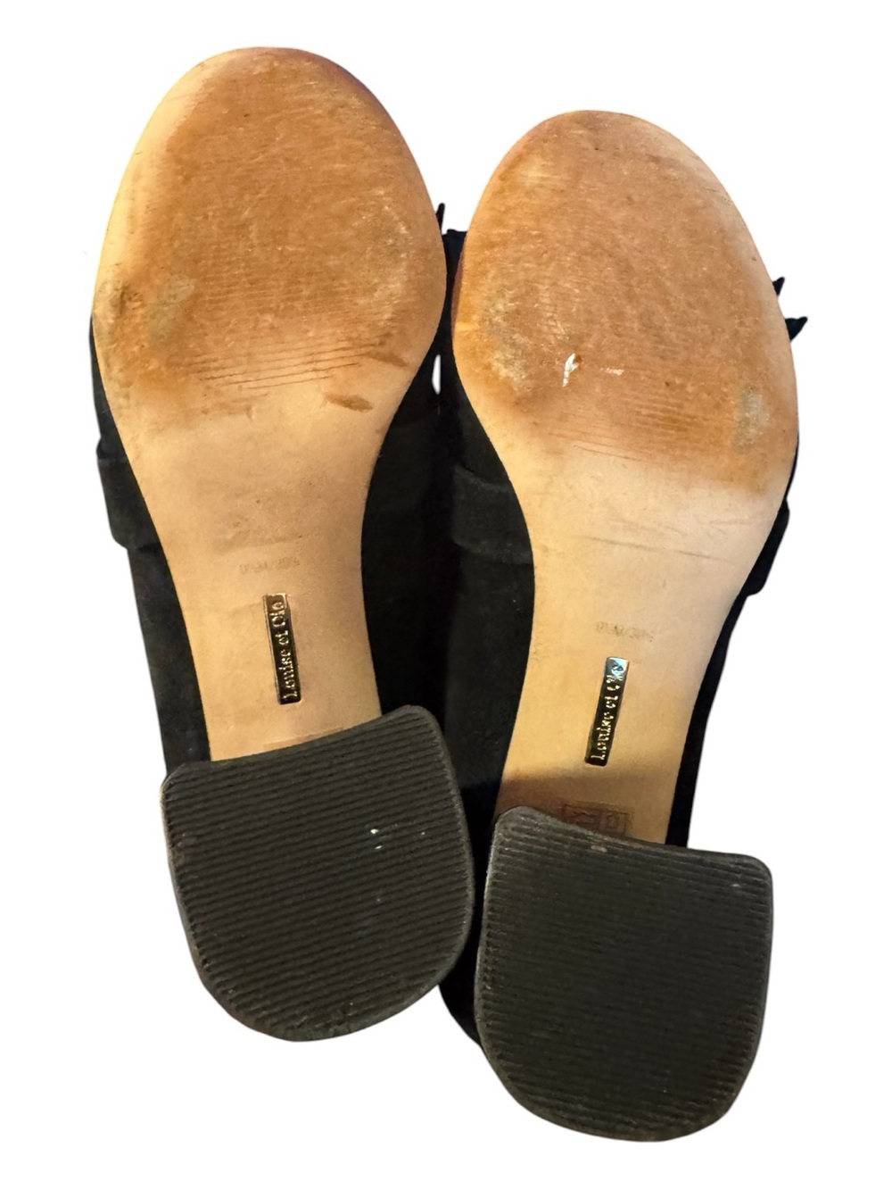 Louise et Cie Idali Black Suede Pearl Buckle Fringe Kiltie Pumps Size 9.5 - Picture 5 of 5